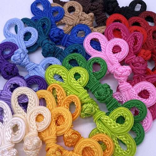 HKM-025491 Hand-Woven Retro Big Three-Leaf Eyed Button Accessories for Coats and Sweaters