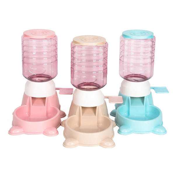 HKM-0255421 Automatic Dog Food Dispenser - 1.8L Puzzle Feeding Device in Apricot, Green, and Powder Colors