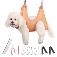 HKM-0255805 Pet Grooming Hammock for Cats and Dogs - Breathable Fabric, Comfortable & Convenient Hanging Design