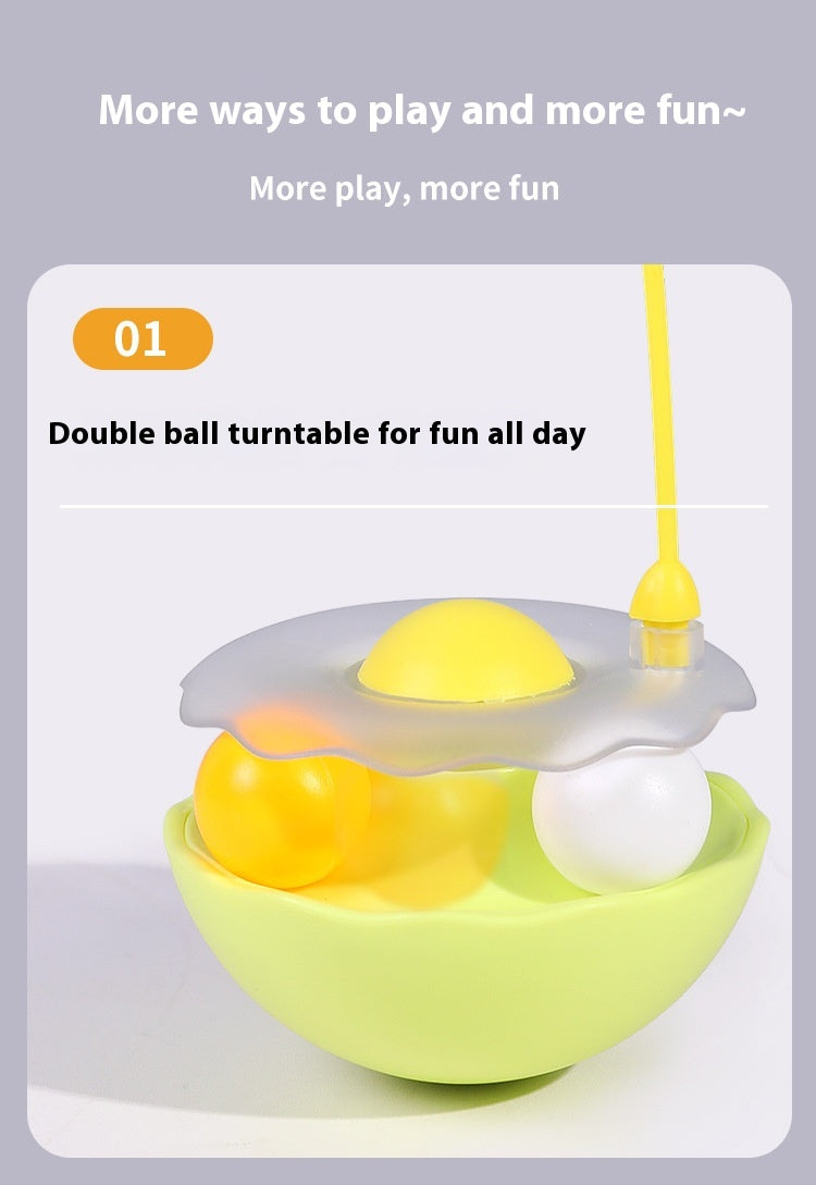 HKM-0258237 Interactive Cat Toy with Feather Teaser, Tumbler and Catnip Ball - Fun and Engaging Play for Kittens