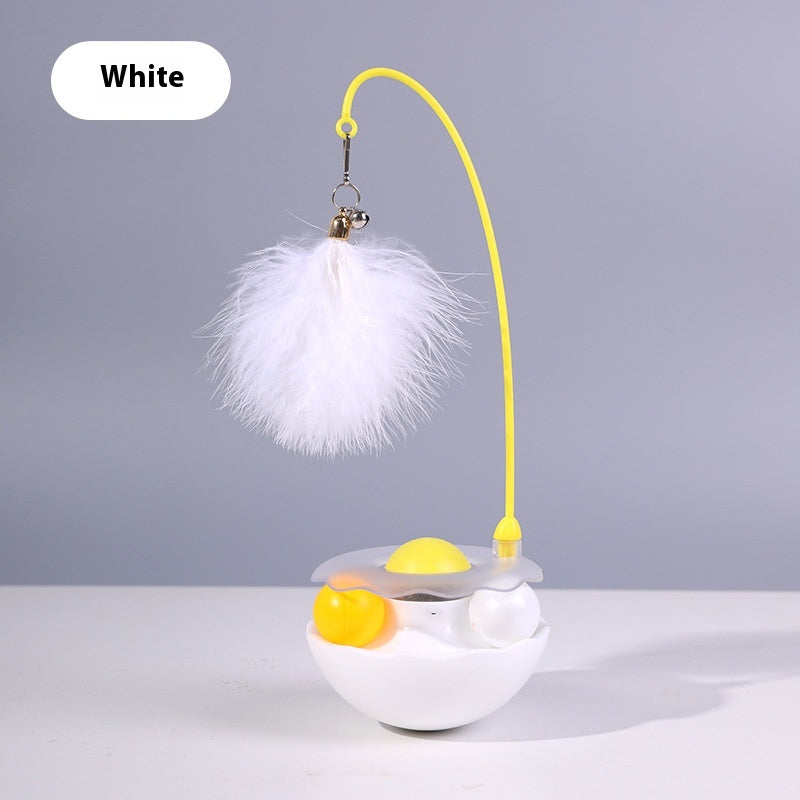 HKM-0258237 Interactive Cat Toy with Feather Teaser, Tumbler and Catnip Ball - Fun and Engaging Play for Kittens