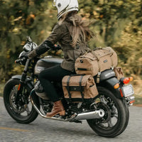 HKM-025875 Versatile 30L Motorcycle Duffel Bag - Waterproof Canvas Tail Bag with Multiple Pockets and Zipper Closure
