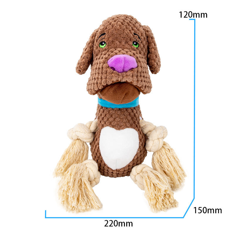 HKM-0259005 Large Interactive Plush Dog Toy with Sound Paper – Bite-Resistant Molar Chew for Puppies and Dogs