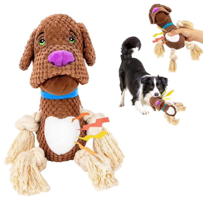 HKM-0259005 Large Interactive Plush Dog Toy with Sound Paper – Bite-Resistant Molar Chew for Puppies and Dogs