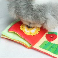 HKM-0260029 Plush Red Book Pet Toy for Hidden Food and Playtime Fun