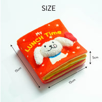 HKM-0260029 Plush Red Book Pet Toy for Hidden Food and Playtime Fun
