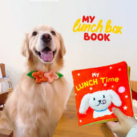HKM-0260029 Plush Red Book Pet Toy for Hidden Food and Playtime Fun