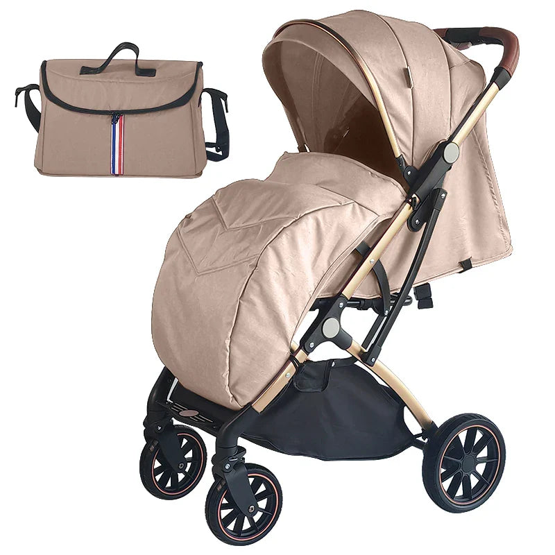 HKM-026003 Lightweight 3-in-1 Baby Stroller with Folding Design for Newborns - Travel Trolley Pushchair Pram