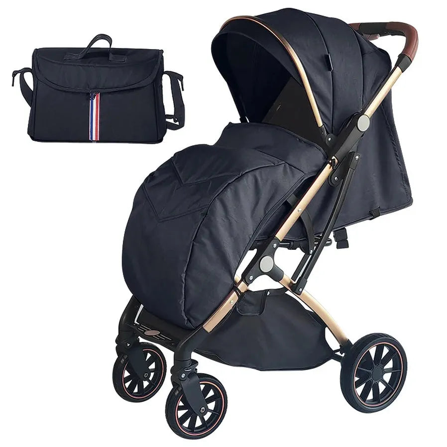 HKM-026003 Lightweight 3-in-1 Baby Stroller with Folding Design for Newborns - Travel Trolley Pushchair Pram