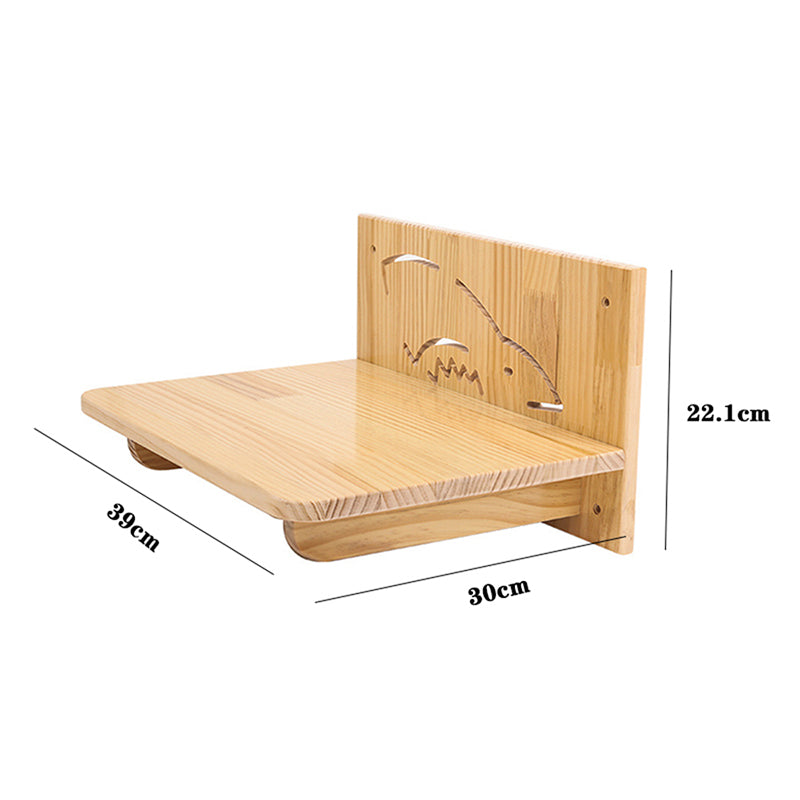 HKM-0260669 Pine Solid Wood Cat Wall Climbing Frame with Multi-Layer Platforms and Scratch-Resistant Hemp Rope