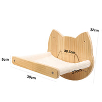 HKM-0260669 Pine Solid Wood Cat Wall Climbing Frame with Multi-Layer Platforms and Scratch-Resistant Hemp Rope