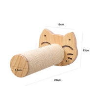 HKM-0260669 Pine Solid Wood Cat Wall Climbing Frame with Multi-Layer Platforms and Scratch-Resistant Hemp Rope