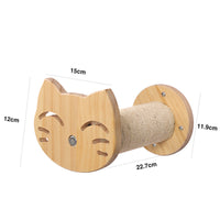 HKM-0260669 Pine Solid Wood Cat Wall Climbing Frame with Multi-Layer Platforms and Scratch-Resistant Hemp Rope