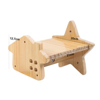 HKM-0260669 Pine Solid Wood Cat Wall Climbing Frame with Multi-Layer Platforms and Scratch-Resistant Hemp Rope