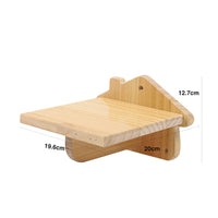 HKM-0260669 Pine Solid Wood Cat Wall Climbing Frame with Multi-Layer Platforms and Scratch-Resistant Hemp Rope