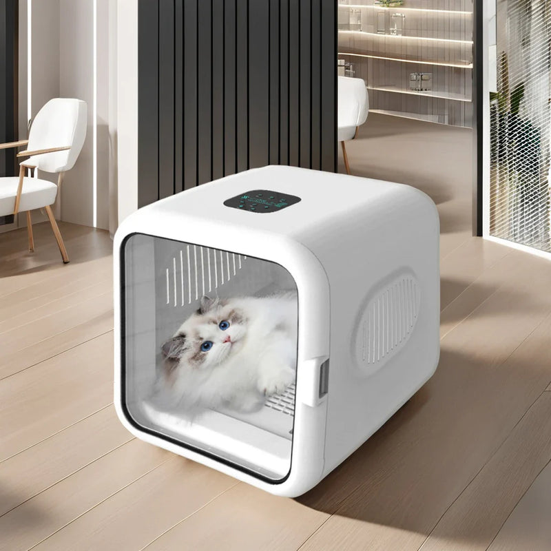HKM-026067 Automatic Pet Hair Dryer Machine for Cats and Dogs, Grooming Drying Box, Compact Design, 220-240V, Battery Operated