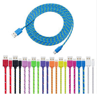 HKM-026195 Nylon Braided Micro USB Cable for Data Sync and Charging - 1m, 2m, 3m Lengths for Android Devices