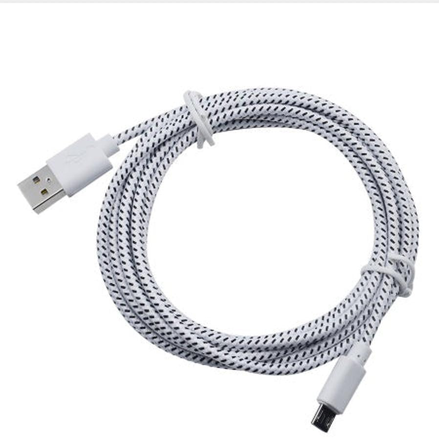 HKM-026195 Nylon Braided Micro USB Cable for Data Sync and Charging - 1m, 2m, 3m Lengths for Android Devices