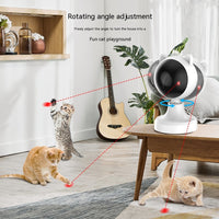 HKM-0262205 Intelligent Laser Cat Teaser Toy - USB Rechargeable White ABS Design