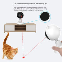 HKM-0262205 Intelligent Laser Cat Teaser Toy - USB Rechargeable White ABS Design