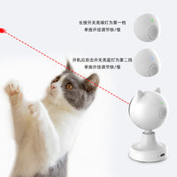 HKM-0262205 Intelligent Laser Cat Teaser Toy - USB Rechargeable White ABS Design