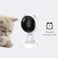HKM-0262205 Intelligent Laser Cat Teaser Toy - USB Rechargeable White ABS Design