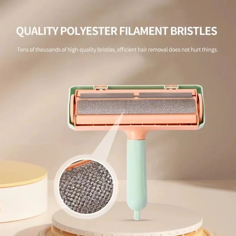 HKM-0262973 Two-Way Pet Hair Removal Brush with Non-Slip Handle and Washable Design for Clothing and Furniture Cleaning
