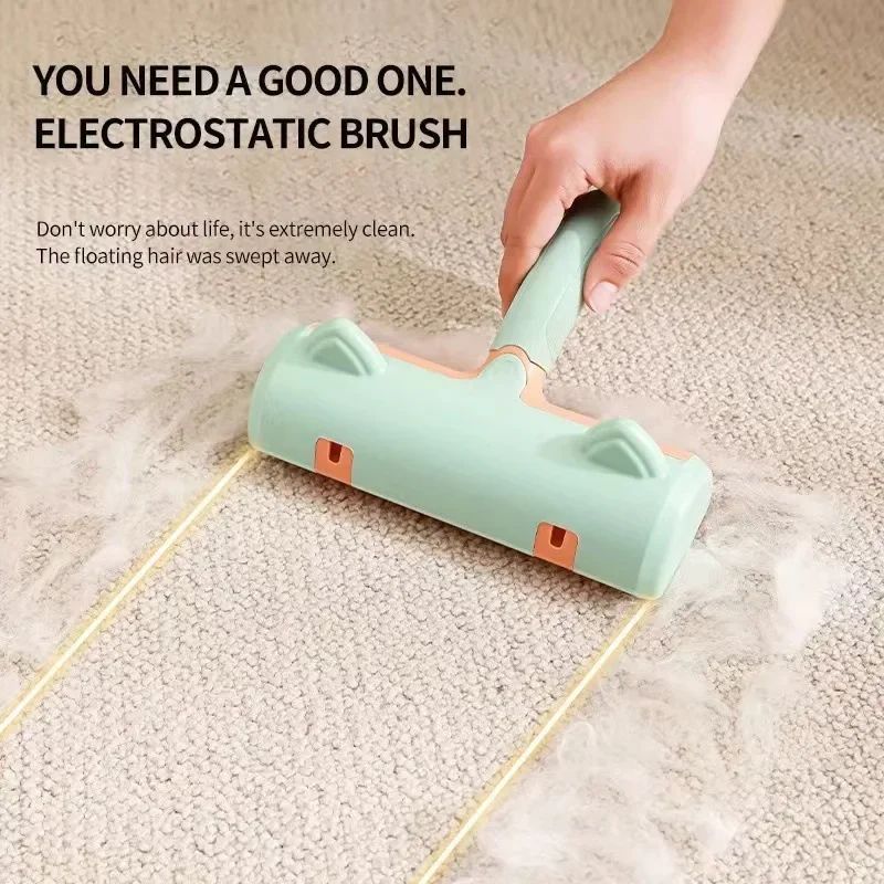 HKM-0262973 Two-Way Pet Hair Removal Brush with Non-Slip Handle and Washable Design for Clothing and Furniture Cleaning