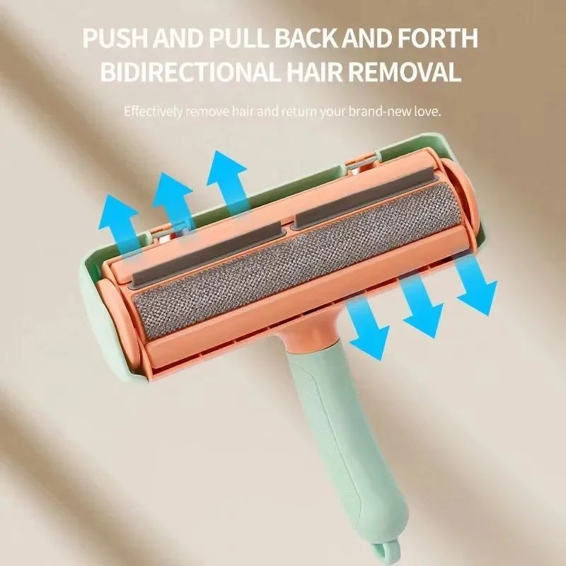 HKM-0262973 Two-Way Pet Hair Removal Brush with Non-Slip Handle and Washable Design for Clothing and Furniture Cleaning