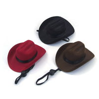 HKM-0263741 Brown and Black Cowboy Hat for Cats and Dogs - Casual Non-Woven Fabric, Size S/M, Four Seasons