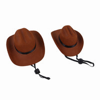 HKM-0263741 Brown and Black Cowboy Hat for Cats and Dogs - Casual Non-Woven Fabric, Size S/M, Four Seasons