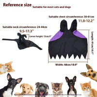 HKM-0264765 Black Halloween Dog Cloak and Hat Costume for Pets