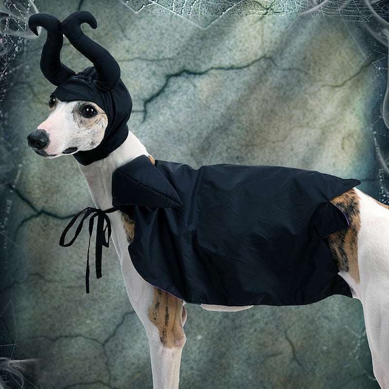 HKM-0264765 Black Halloween Dog Cloak and Hat Costume for Pets