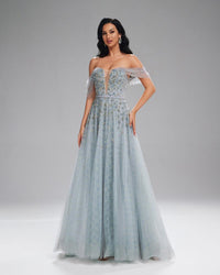 HKM-026515 Silver Evening Dress for Women - Model EZ25196