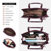 HKM-026515 Stylish PU Leather Waterproof Briefcase Tote Bag with Multi-Compartment Design and USB Port