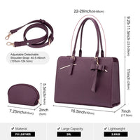 HKM-026515 Stylish PU Leather Waterproof Briefcase Tote Bag with Multi-Compartment Design and USB Port