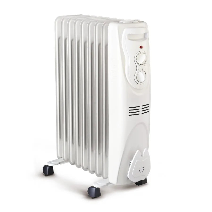 HKM-026579 Portable Electric Oil Filled Radiator Heater with Adjustable Thermostat and Safety Features