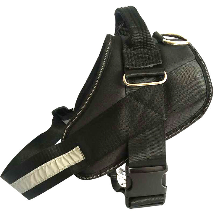 HKM-0266429 Adjustable Pet Chest Strap with Leash - Multiple Sizes Available in Blue, Black, Red, and Purple