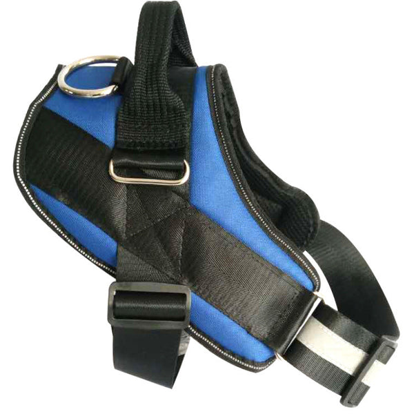 HKM-0266429 Adjustable Pet Chest Strap with Leash - Multiple Sizes Available in Blue, Black, Red, and Purple