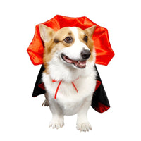 HKM-0267709 Pet Halloween Cloak with Hat for Medium to Large Dogs - Red and Black Polyester Costume