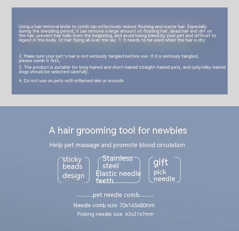 HKM-0268733 Pet Grooming Set with Nail Clipper and Fur Combs for Cats