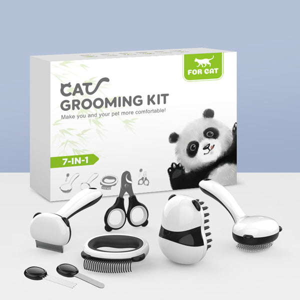 HKM-0268733 Pet Grooming Set with Nail Clipper and Fur Combs for Cats