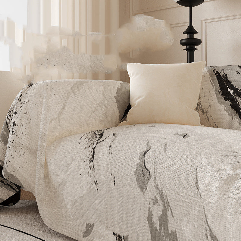 HKM-026963 Abstract Painting Non-Slip Sofa Cover - Wear-Resistant Fabric, Multiple Sizes Available