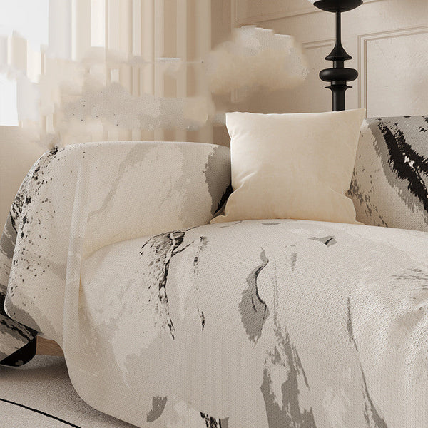 HKM-026963 Abstract Painting Non-Slip Sofa Cover - Wear-Resistant Fabric, Multiple Sizes Available