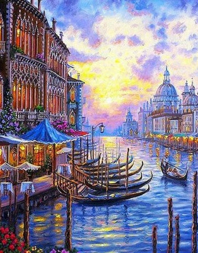 HKM-026963 City Skyline Paint by Numbers Kit - 40x50 cm