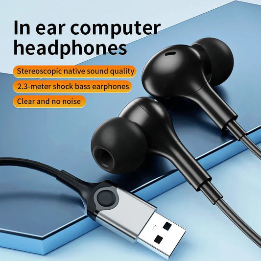 HKM-026963 Noise Cancelling Wired Headset with Microphone for Gaming and PC - Hi-Fi Sound Quality Earbuds