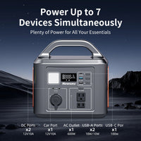 HKM-027027 Portable Power Station 600W with 538WH Lithium Battery for Home and Outdoor Emergency Use