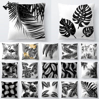 HKM-027027 Scandinavian Style Geometric Abstract Black Series Polyester Pillowcase 45x45cm