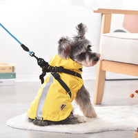 HKM-0271293 Waterproof Windbreaker Raincoat for Dogs - Lightweight Chest & Back Protection in Blue, Red, Yellow, Sizes S-2XL