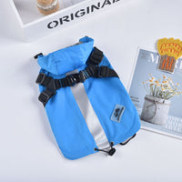 HKM-0271293 Waterproof Windbreaker Raincoat for Dogs - Lightweight Chest & Back Protection in Blue, Red, Yellow, Sizes S-2XL